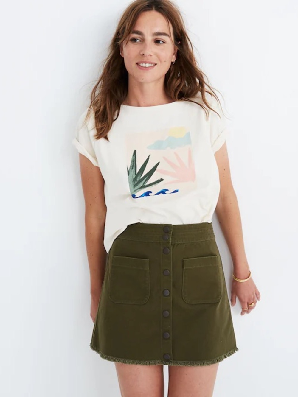 Madewell Raw-Hem A-line Mini Skirt